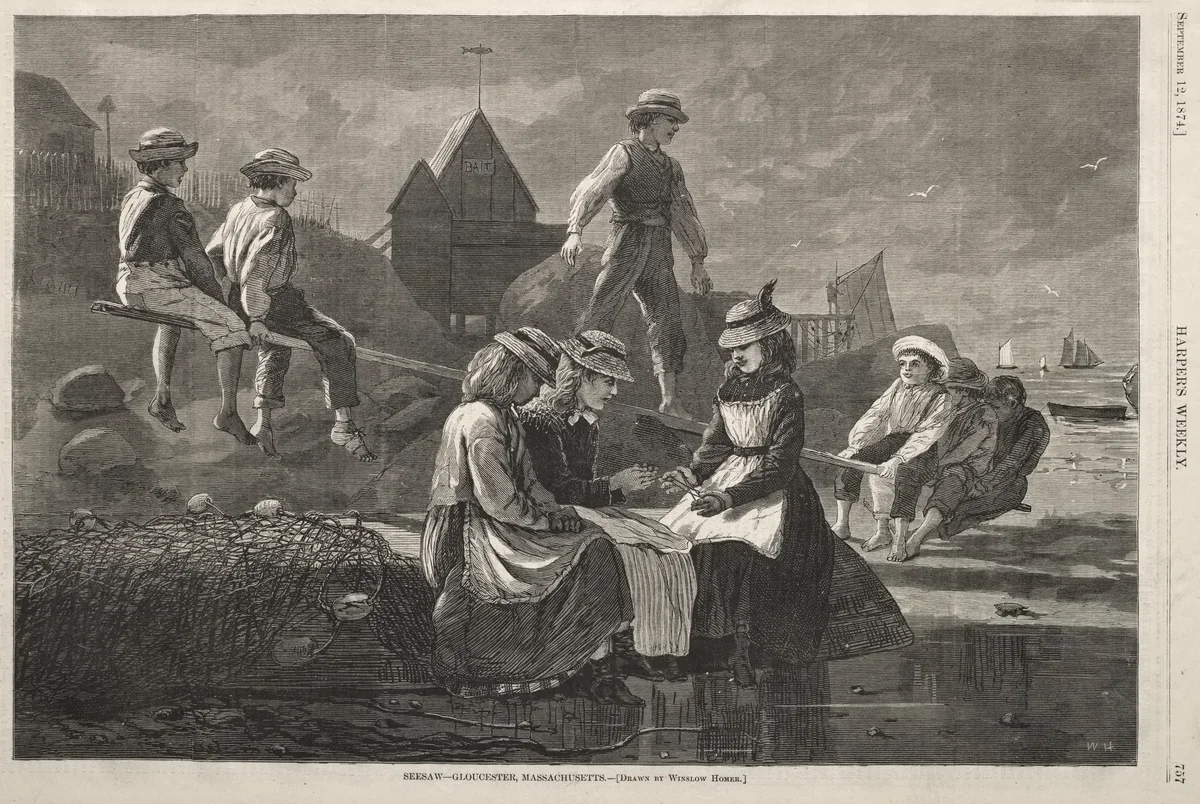 See Saw - Gloucester, Massachusetts by Winslow Homer, print, 1874