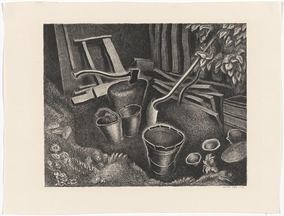 Backyard Corner by Wanda Gág, print, 1930