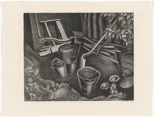 Backyard Corner by Wanda Gág, print, 1930