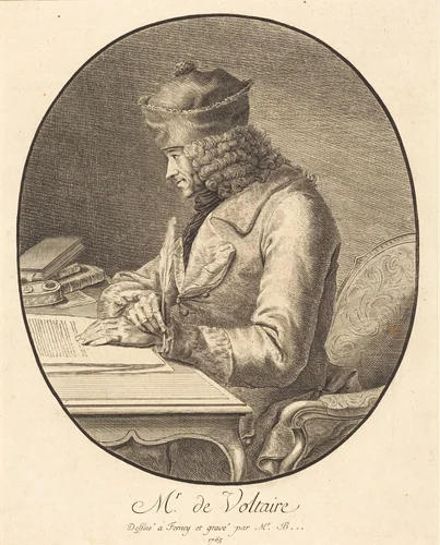 Mr. de Voltaire by Stanislas Jean Boufflers, print, 1765