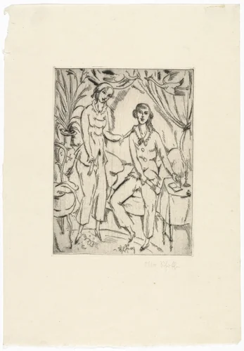 Girls in Boarding School I (Pensionatsmädchen I) by Otto Schoff, print