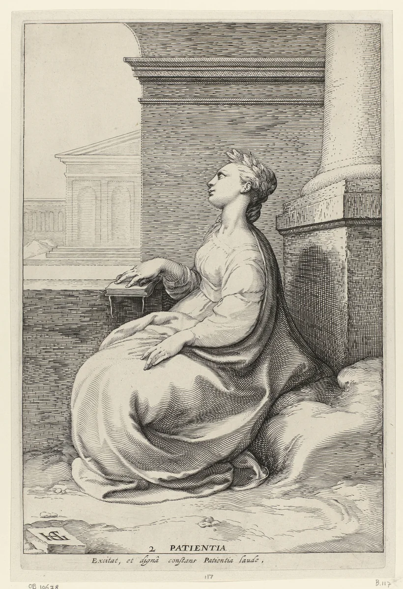 Geduld by Jan Saenredam, print, 1590-1595