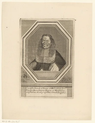 Portret van Carl Ferdinand von Seeau by Matthias van Sommer, print, 1667