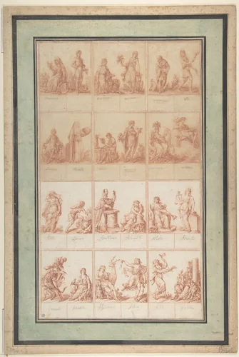 Illustrations for an Allegorical Pattern Book by Antoine Borel, drawing, 1775-1825