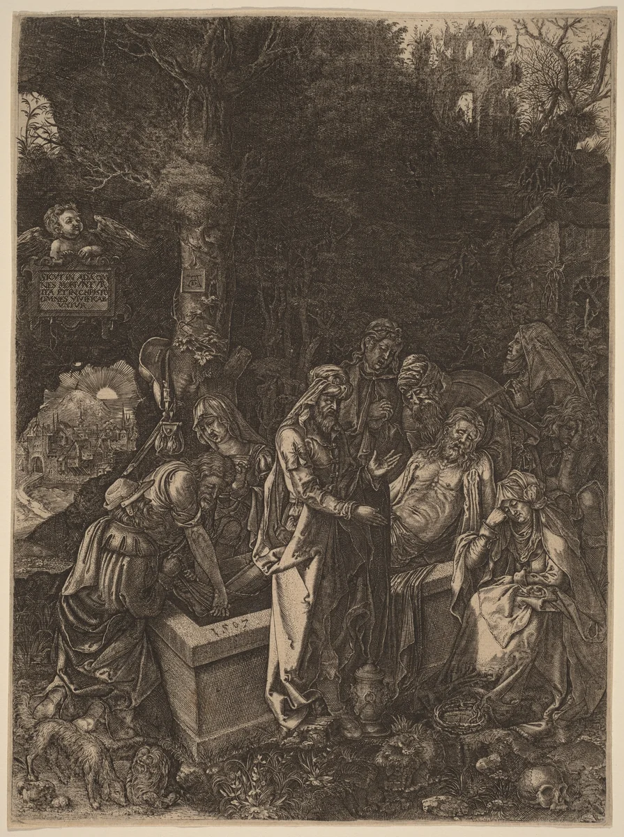 The Entombment by Albrecht Dürer, print, 1600-1625