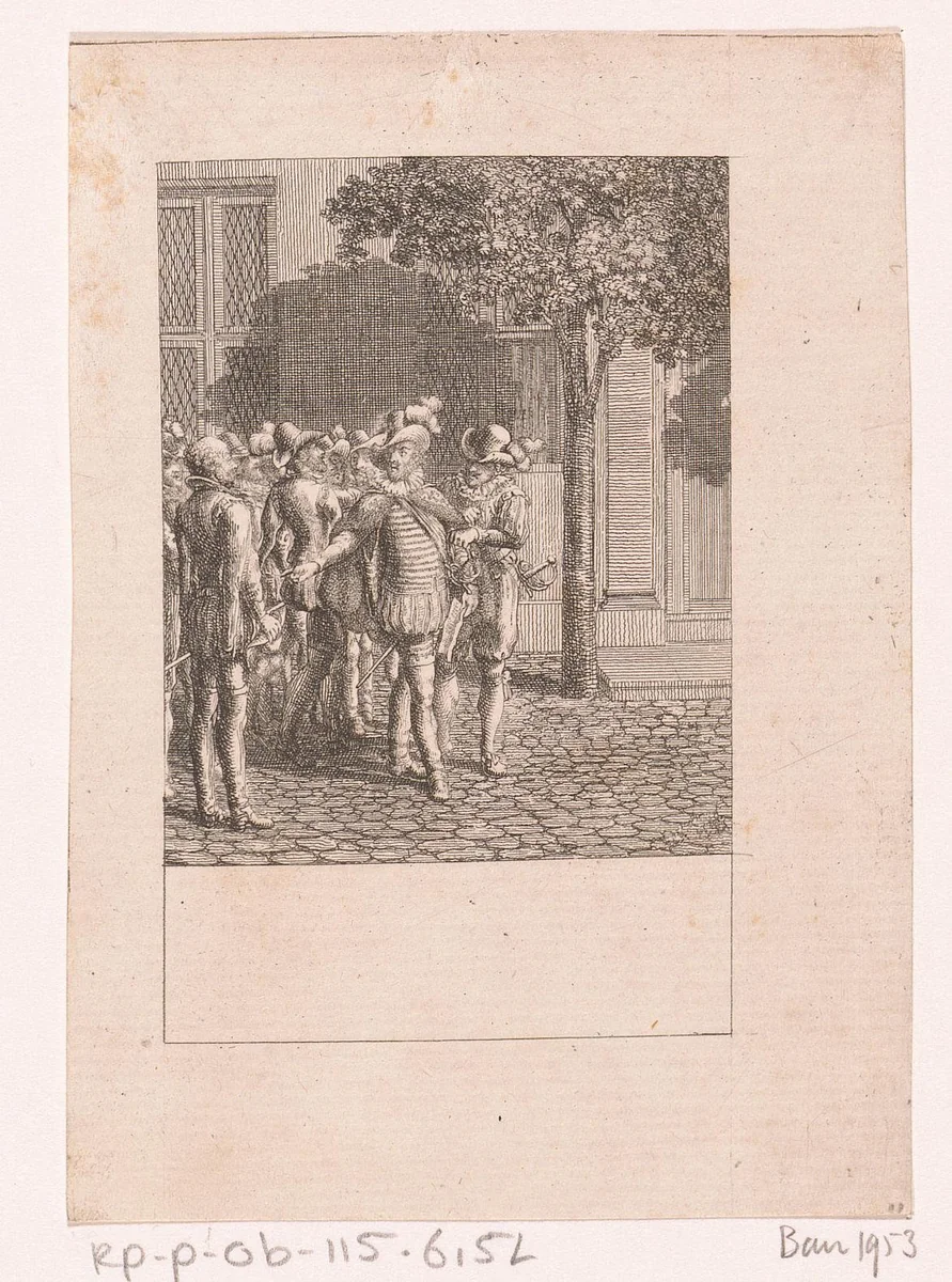 Coligny geeft opdracht om de aanslagpleger op te sporen by Daniel Nikolaus Chodowiecki, print, 1799