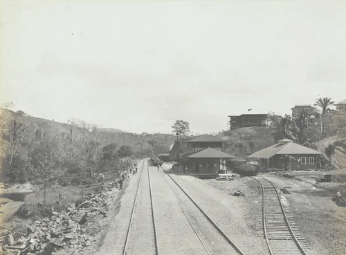 The Panama R.R. Station at Bas Obispo. Looking north by Unidentified Photographer, photograph, 1904