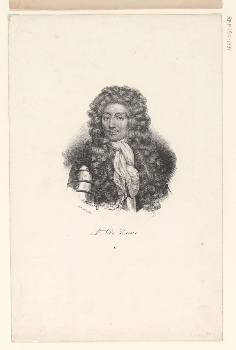 Portret van Abraham Duquesne by anonymous, print, 1818-1842