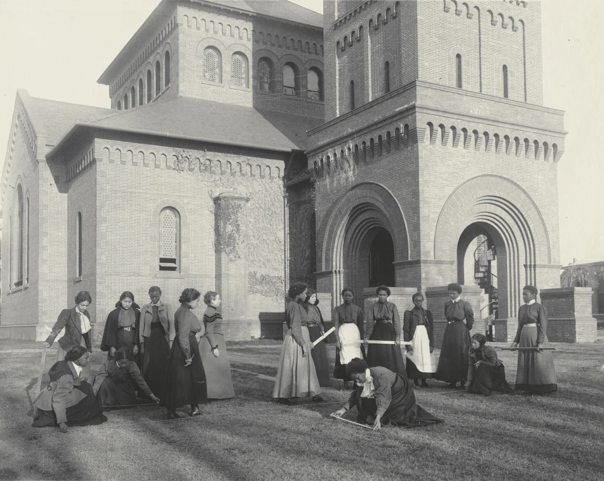 Arithmetic. Measuring and pacing by Frances Benjamin Johnston, photograph, 1899
