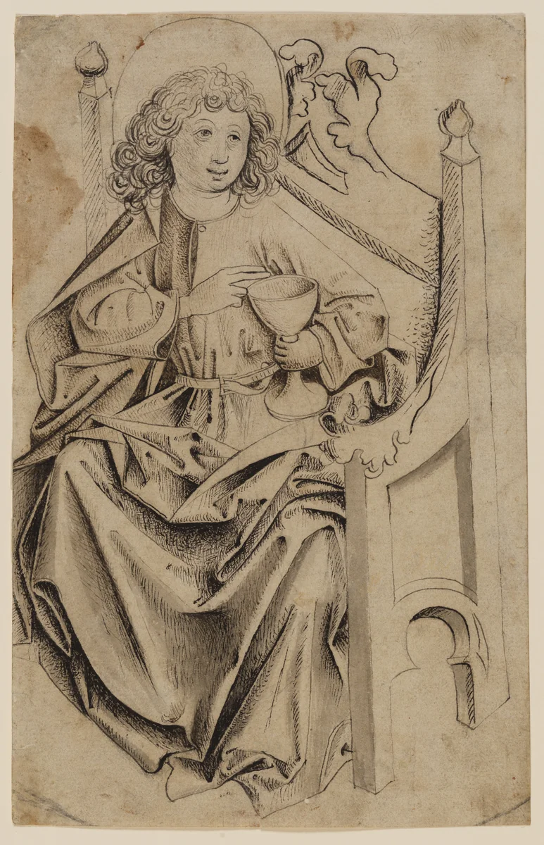 Saint John the Evangelist by Upper Rhine, drawing, 1477-1483
