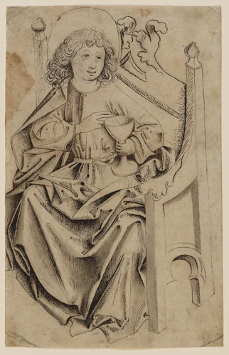 Saint John the Evangelist by Upper Rhine, drawing, 1477-1483