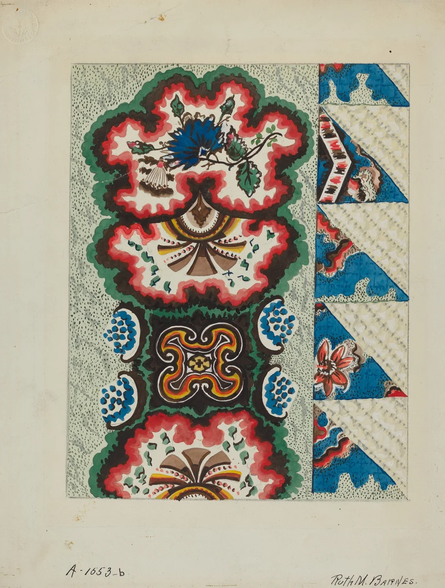 Quilted Coverlet by Ruth M. Barnes, index of american design, 1936