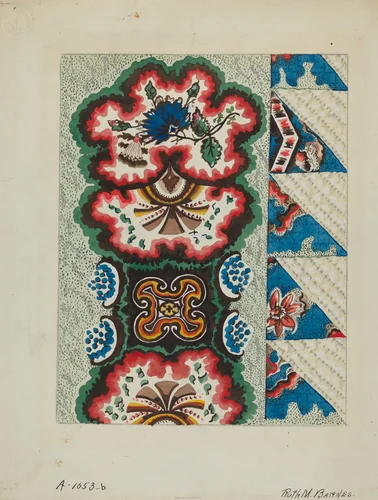 Quilted Coverlet by Ruth M. Barnes, index of american design, 1936