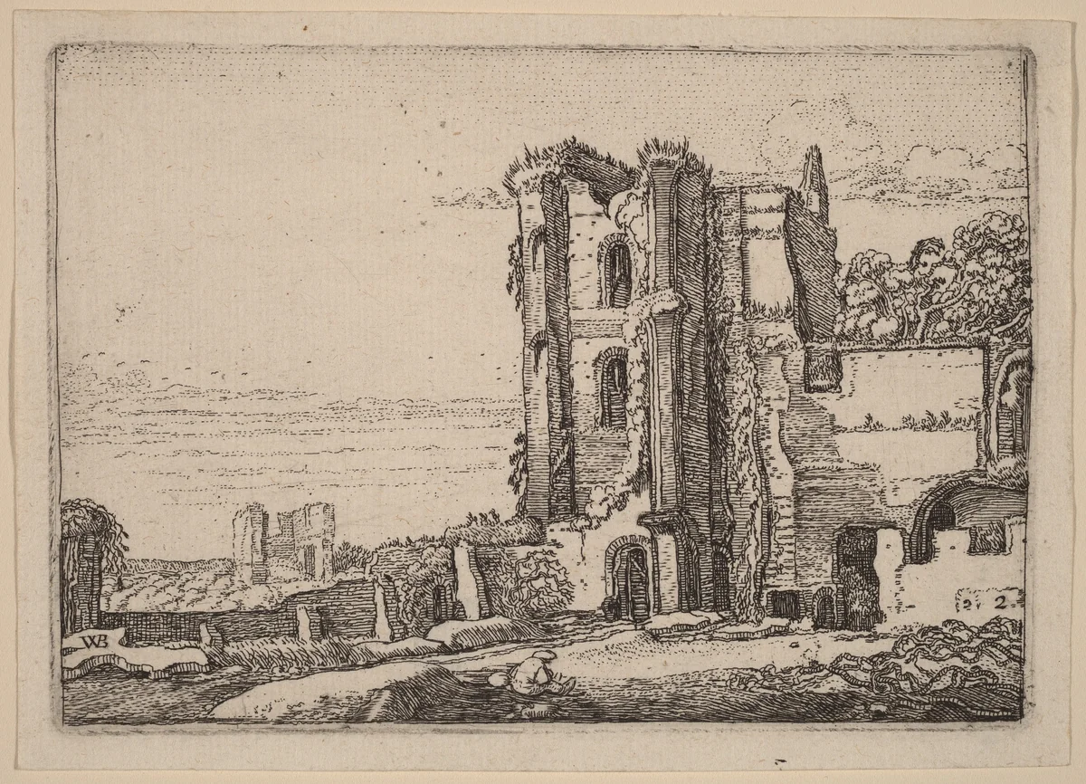 Ruined Tower Right of Center by Willem Buytewech, print, 1621