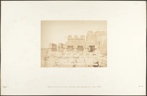 Pigeonniers bâtis sur la colonnade méridionale du palais d'Aménophis III, à Louxor, Thèbes by Maxime Du Camp, photograph, 1849-1850