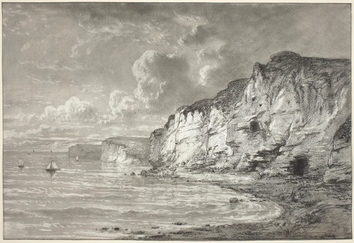 Cliffs along the Normandy Coast by Maxime Lalanne, drawing, 1827-1886