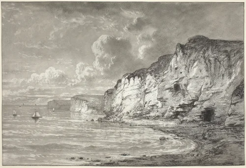 Cliffs along the Normandy Coast by Maxime Lalanne, drawing, 1827-1886