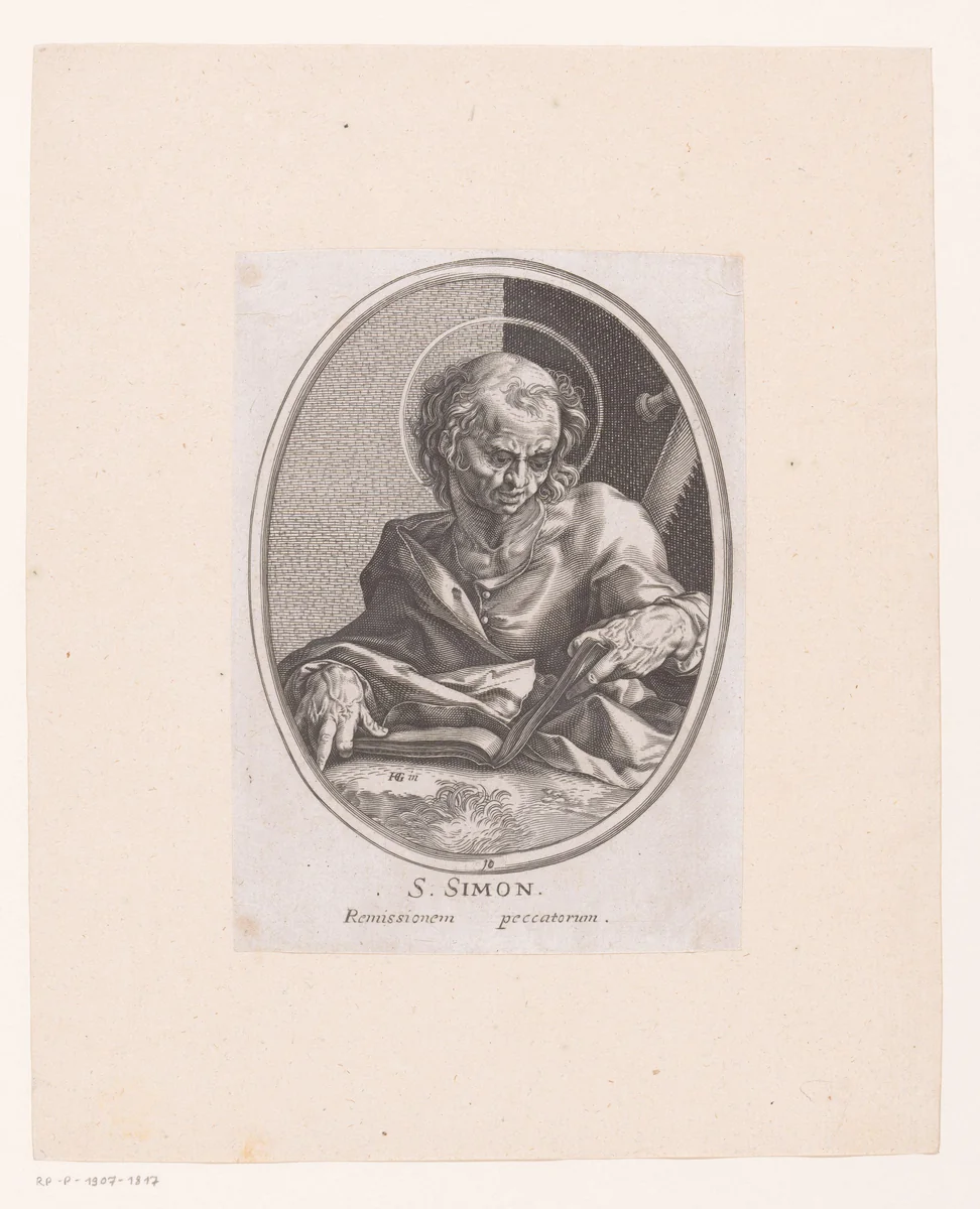 Portret van H. Simon by anonymous, print, 1610-1668