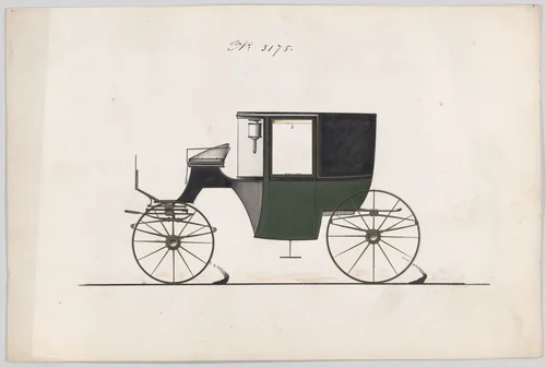 Design for Coupé, no. 3175 by Brewster & Co., drawing, 1875