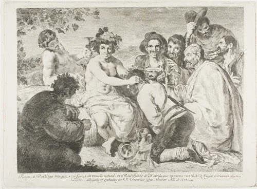 The Drunkards by Francisco José de Goya y Lucientes, print, 1778