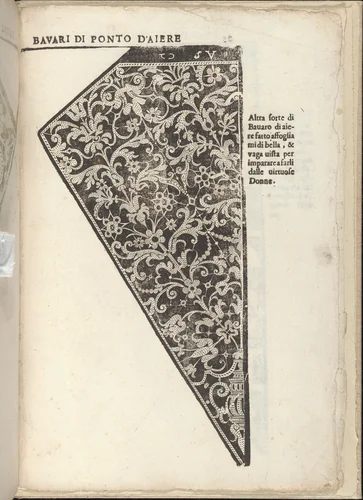 Ornamento nobile...Fatta da Lucretia Romana (Libro V of the Corona), page 14 (recto) by Cesare Vecellio, book, 1620