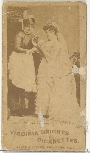 Card 408, Minnie Palmer and L. Chester, from the Actors and Actresses series (N45, Type 1) for Virginia Brights Cigarettes by Allen & Ginter, photograph, 1885-1891
