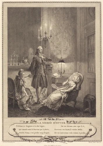 La soiree d'hyver by Francois-Robert Ingouf; Sigmund Freudenberger, print, 1774