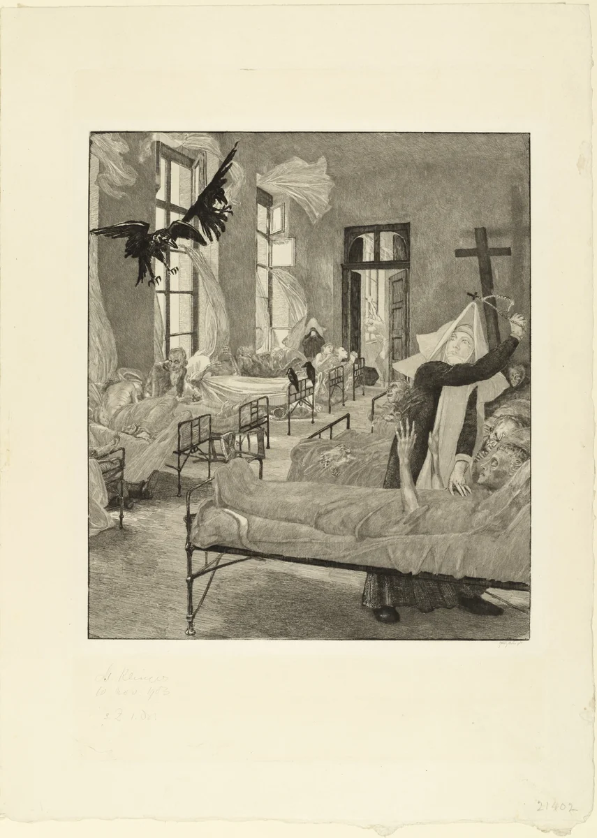 Plague (Pest) (plate 5) for the portfolio On Death, Part II, Opus XIII (Vom Tode, Zweiter Teil, Opus XIII) by Max Klinger, print, 1903