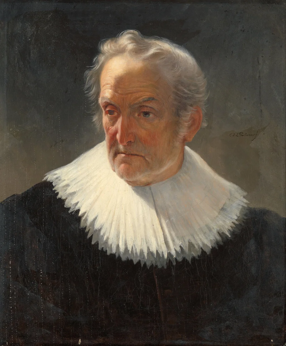 An old Man in 17th-century Dress by Christiaan Julius Lodewijk Portman, painting, 1830-1868