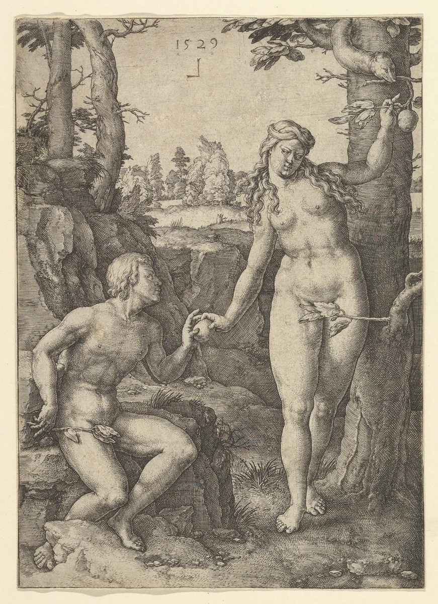 Fall of Man by Lucas van Leyden, print, 1529
