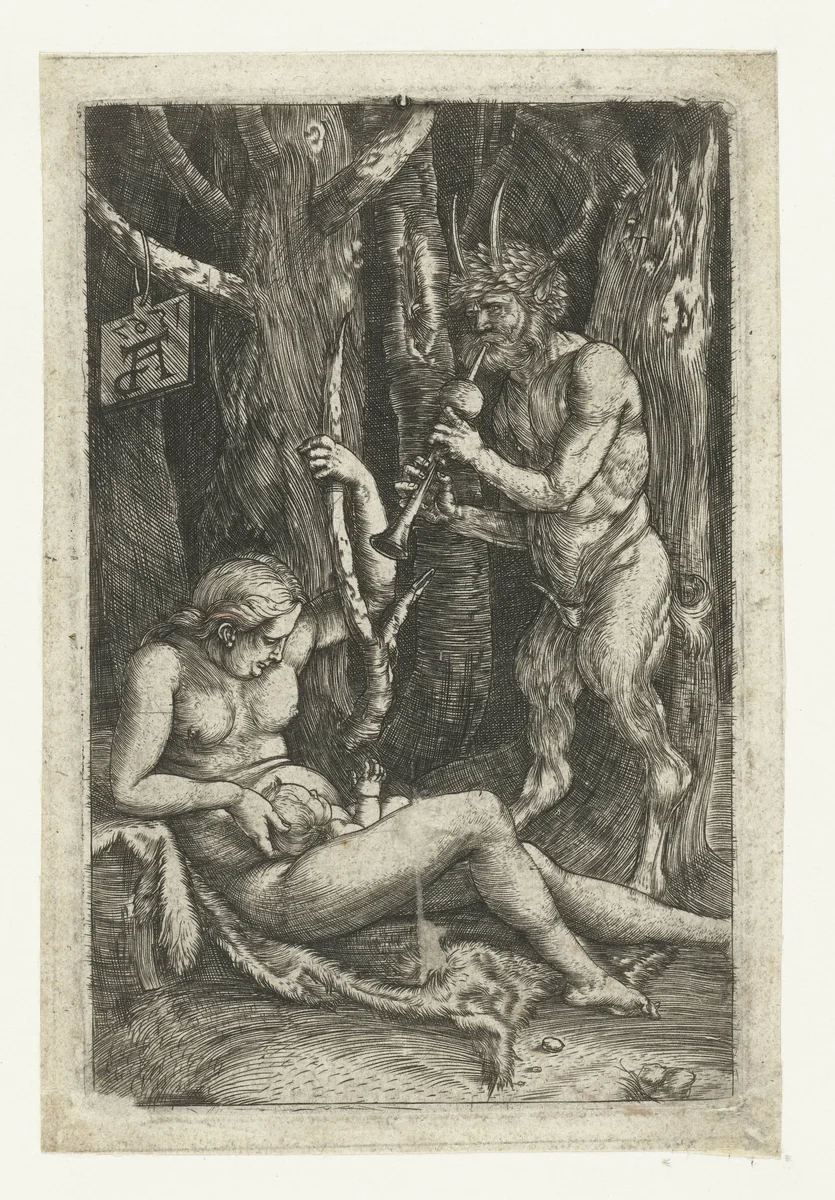 De saterfamilie by Unknown, print, 1567