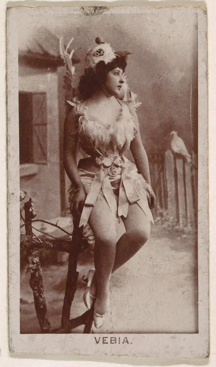 Vebia, from the Actresses series (N245) issued by Kinney Brothers to promote Sweet Caporal Cigarettes by Kinney Brothers Tobacco Company, photograph, 1890
