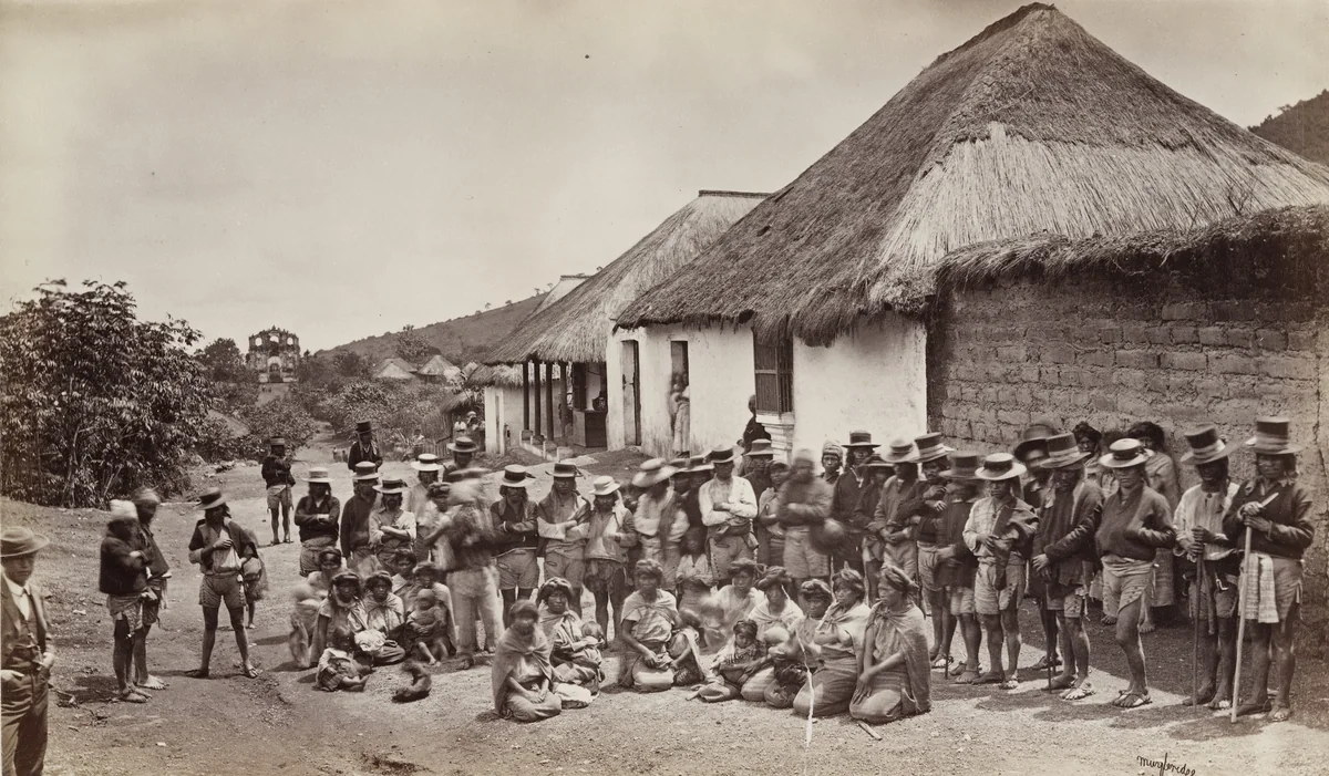 A Fete Day with the Coffee Pickers, Santa Maria by Eadweard Muybridge, photograph, 1875