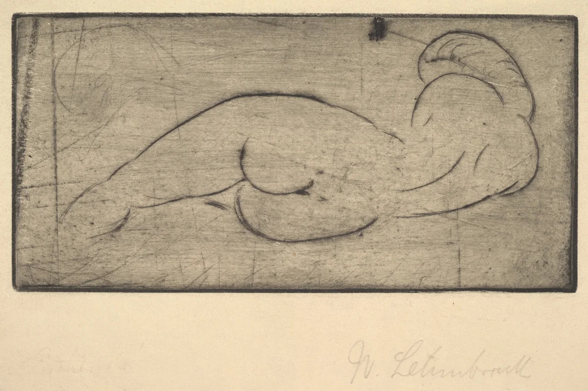Repose (Ruhende vom Rücken) by Wilhelm Lehmbruck, print, 1913