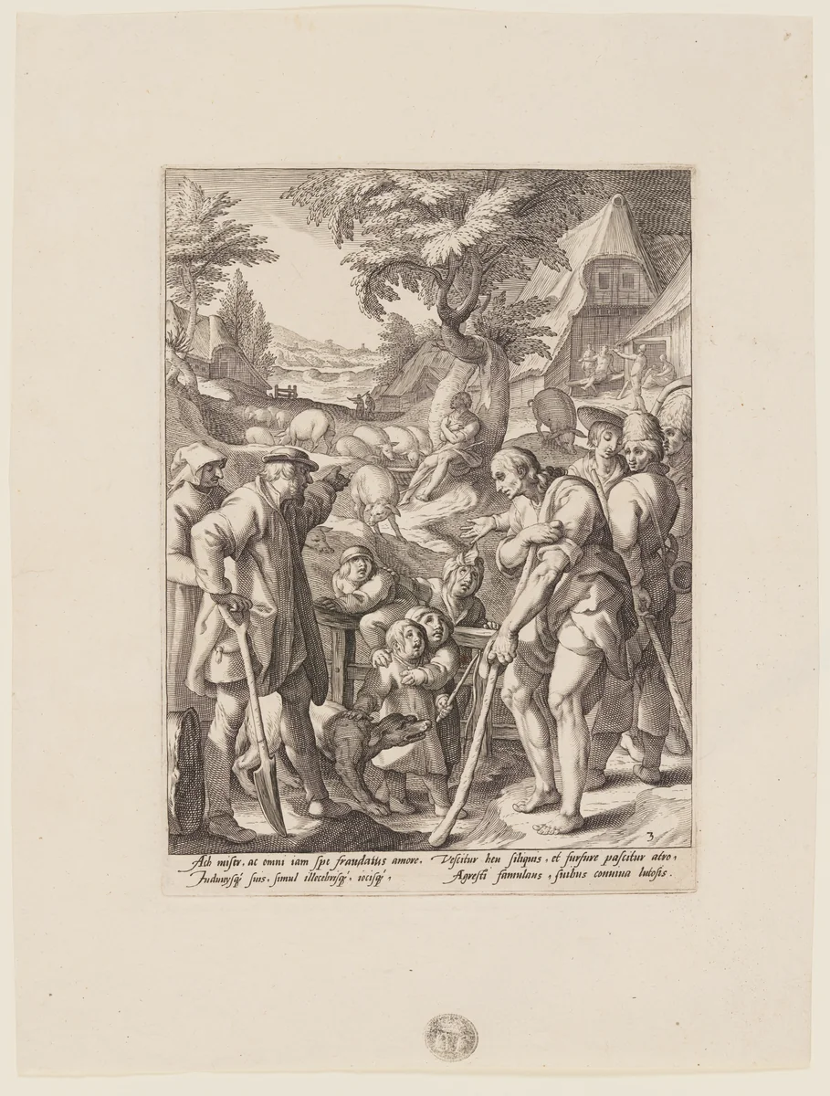 The Penitence of the Prodigal Son, from The History of the Prodigal Son by Jacob Matham, print, 1592
