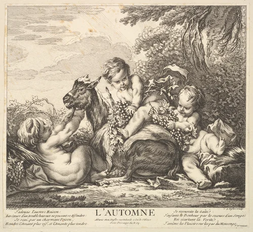 Autumn by Claude Augustin Duflos le Jeune, print, 1735-1786