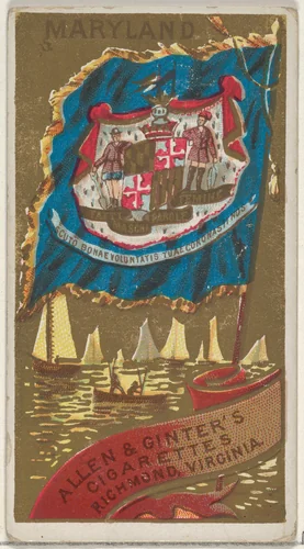 Maryland, from Flags of the States and Territories (N11) for Allen & Ginter Cigarettes Brands by Allen & Ginter, print, 1888