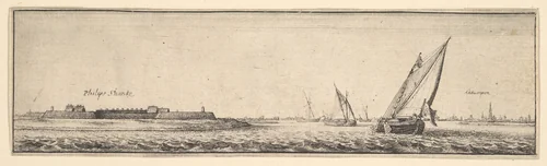 Fort of St. Philip on the Shantz by Wenceslaus Hollar, print, 1642-1644