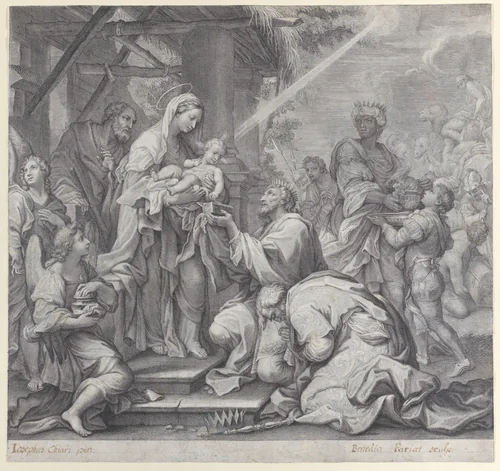 The Adoration of the Magi by Benoit Farjat, print, 1714-1724