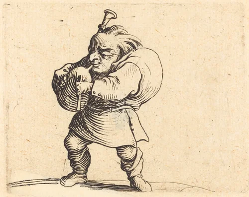 The Bagpipe Player by Jacques Callot, print, 1622