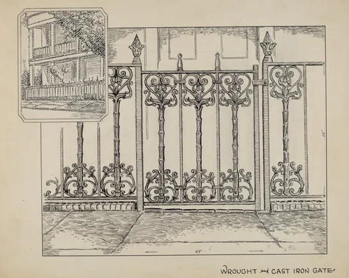 Cast Iron Fence by Al Curry, index of american design, 1936