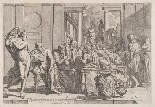 The Symposium by Pietro Testa, print, 1648