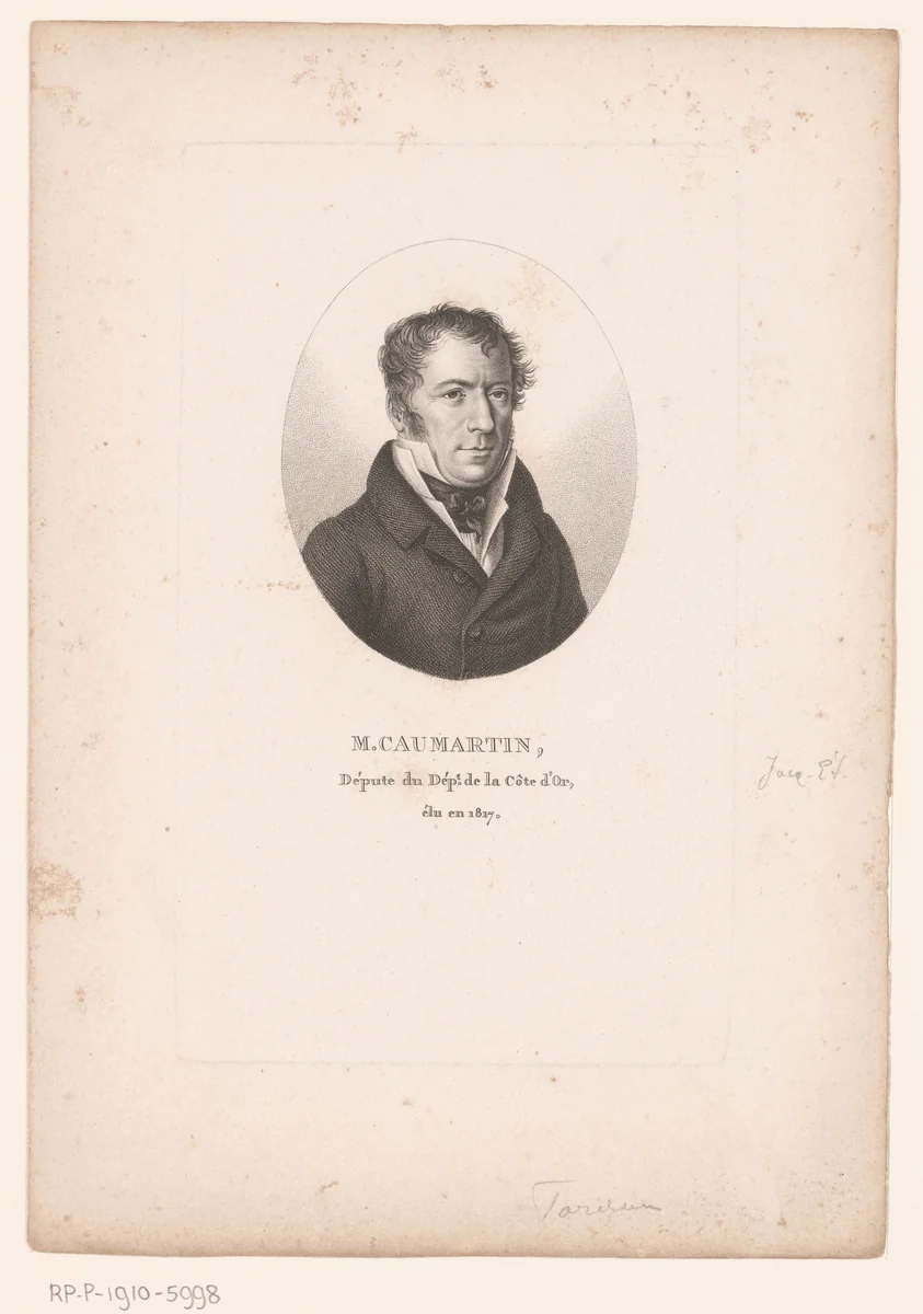 Portret van Jacques Étienne Caumartin by Ambroise Tardieu, print, 1820-1821