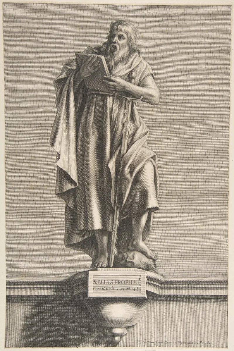 The Prophet Elias by Nicolas Pitau, print, 1620-1953