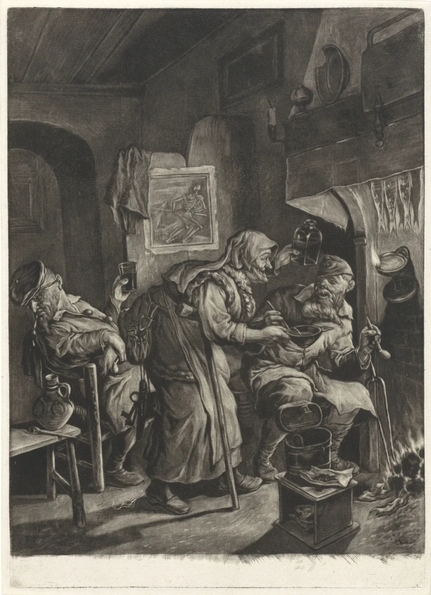 De ouderdom by Cornelis Dusart, print, 1680-1704