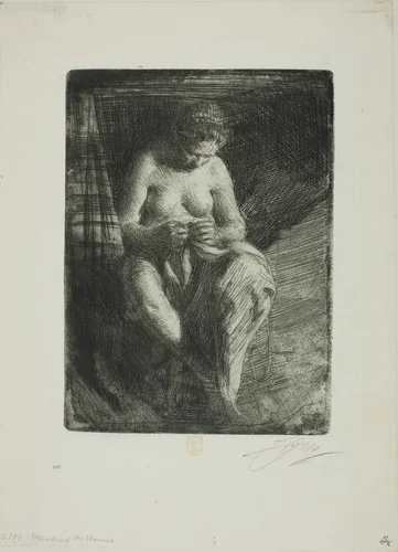 Mending by Anders Zorn, print, 1905