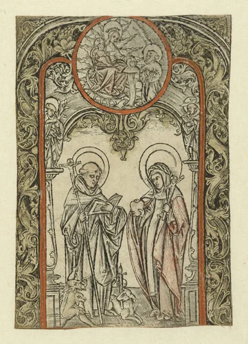 Heiligen Dominicus en Brigitta by Unknown, print, 1510-1530