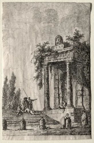 Les Soirées de Rome: The Stairs by Hubert Robert, print, 1763