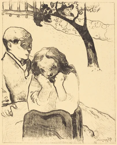 Human Sorrow (Miseres humaines) by Paul Gauguin, print, 1889