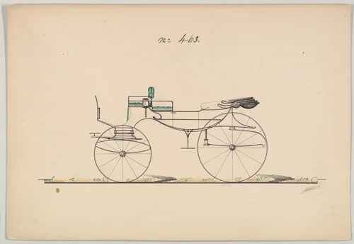 Design for Vis-à-vis/ Barouche, no. 463 by Brewster & Co., drawing, 1850-1870